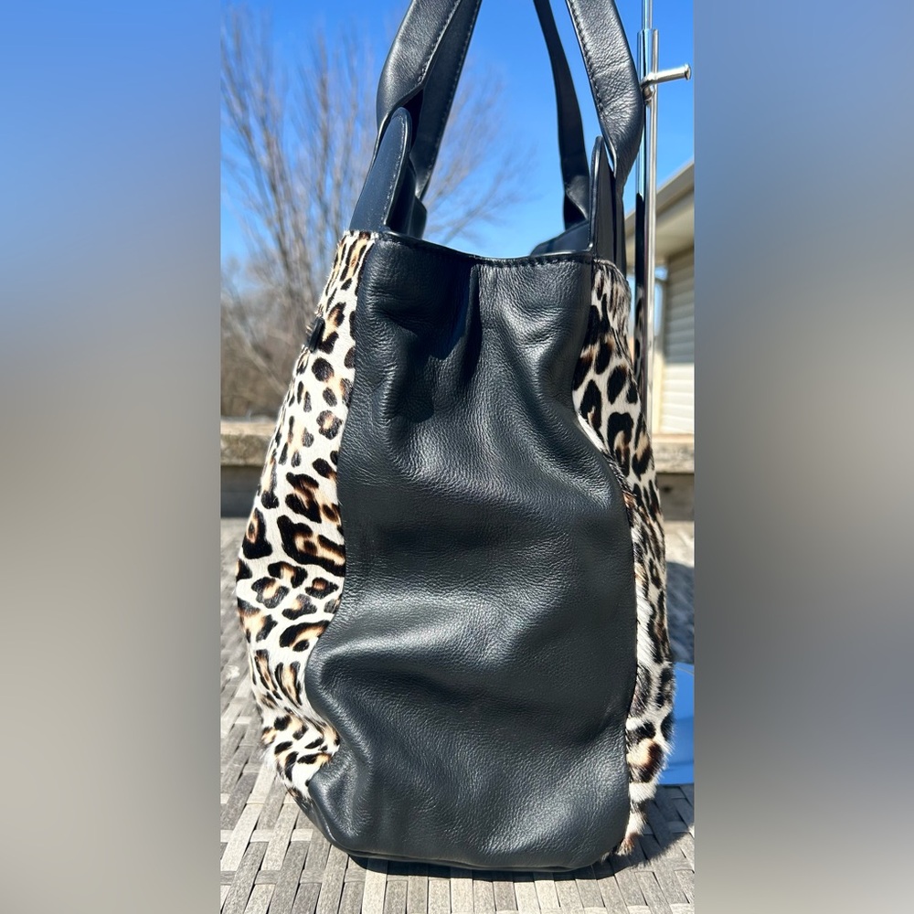 Boden Sherborne Leopard Print Cowhide Leather Tote Bag NWOT plus Dustbag - Picture 9 of 16